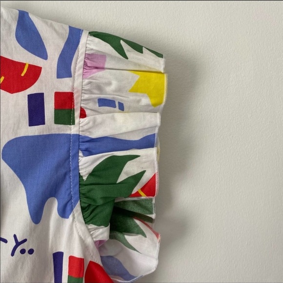 Nooworks Ruffle Sleeve A-Ok White Blouse Top NWTs size large - Picture 4 of 10